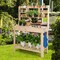 Wooden Garden Potting Table with Display Shelf and Built-In Sink